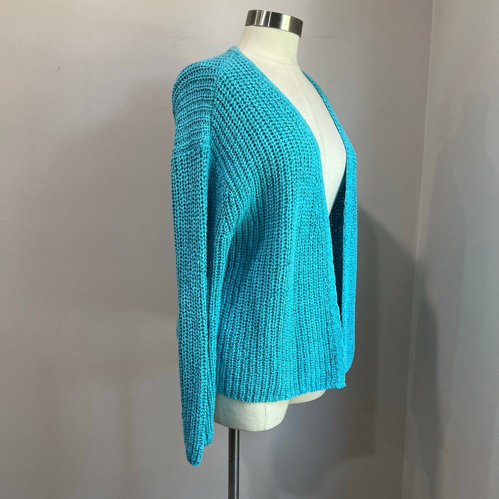 Talbots Blue Ribbon Knit Cardigan Lightweight Classic Size L - Picture 2 of 8